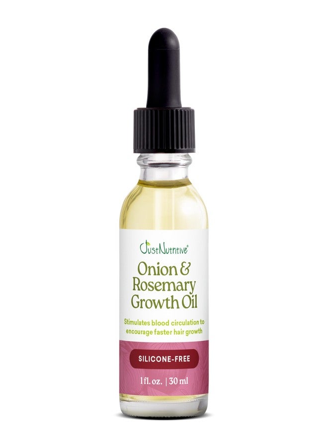 Just Nutritive Rosemary & Onion Hair Growth Oil Treatment for Thinning, Breakage, Scalp Health, Collagen Boost, Antioxidants, Omega-3 & 6 Fatty Acids for Stronger, Thicker Hair - 1 oz - Image 1